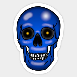 Skull, frostbite blue, no background. Sticker